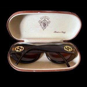 Authentic classic GG Gucci chocolate brown sunglasses